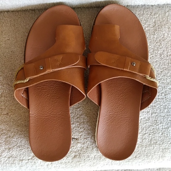 Flat Slipper Wedge Strap Rope Sandal M Brown - Picture 8 of 14